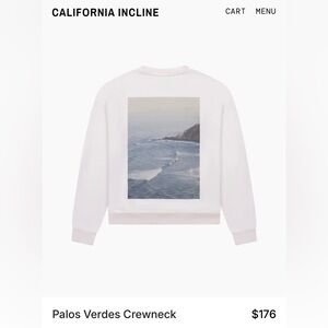 White Ocean Print Women's Crewneck Sweater